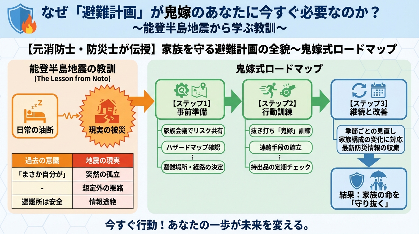 避難計画 なぜ「避難計画」が鬼嫁のあなたに今すぐ必要なのか？〜能登半島地震から学ぶ教訓〜