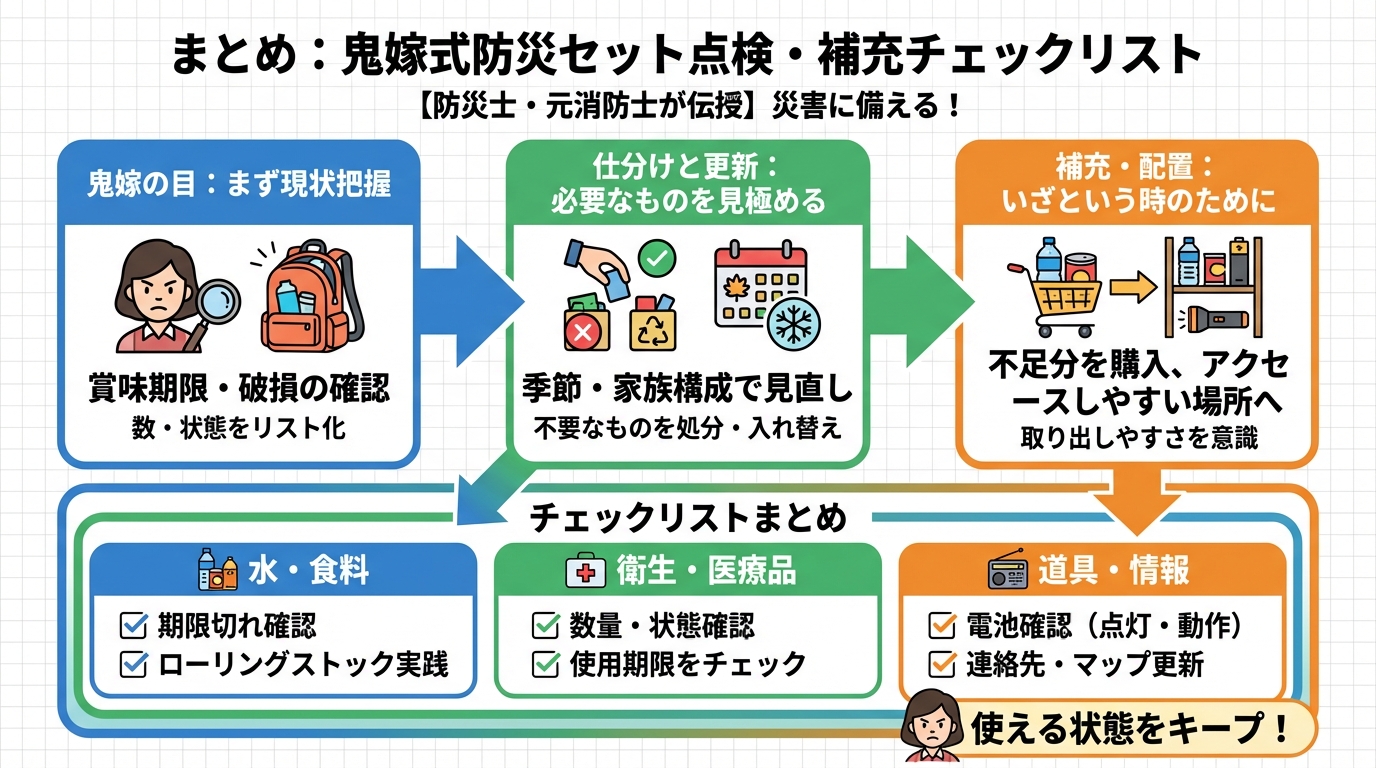 防災グッズ まとめ：鬼嫁式防災セット点検・補充チェックリスト