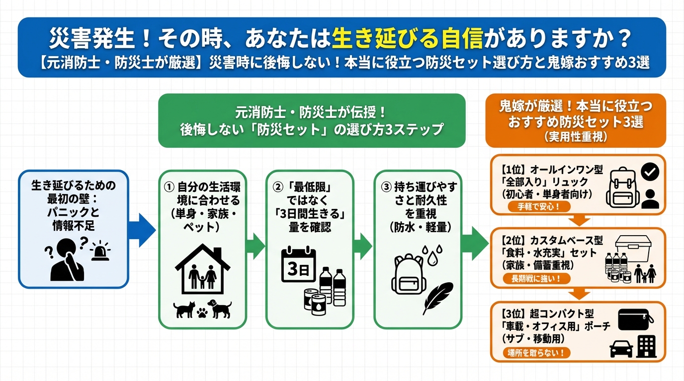 防災グッズ 災害発生！その時、あなたは生き延びる自信がありますか？