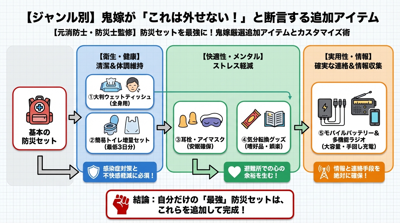 防災グッズ 【ジャンル別】鬼嫁が「これは外せない！」と断言する追加アイテム