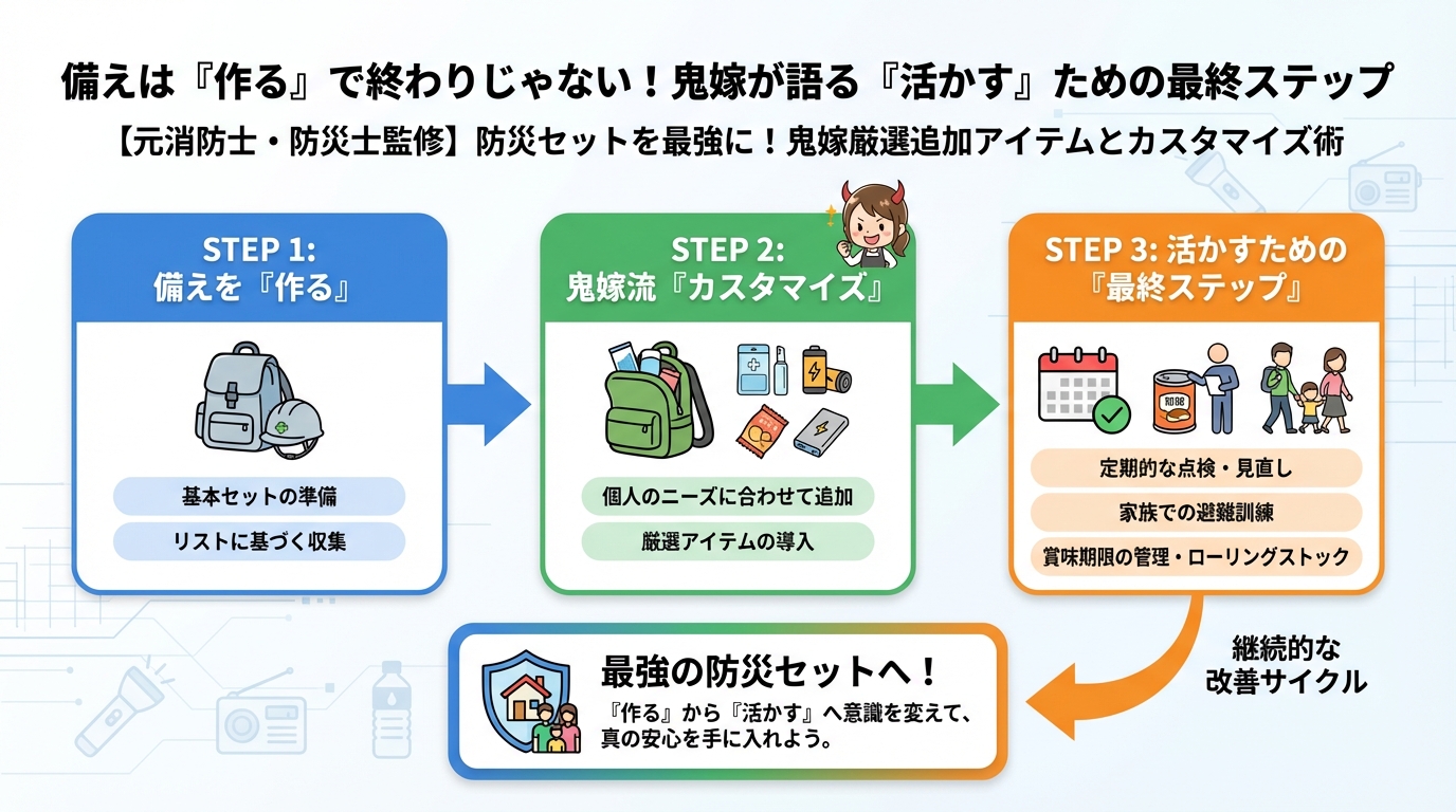 防災グッズ 備えは「作る」で終わりじゃない！鬼嫁が語る「活かす」ための最終ステップ