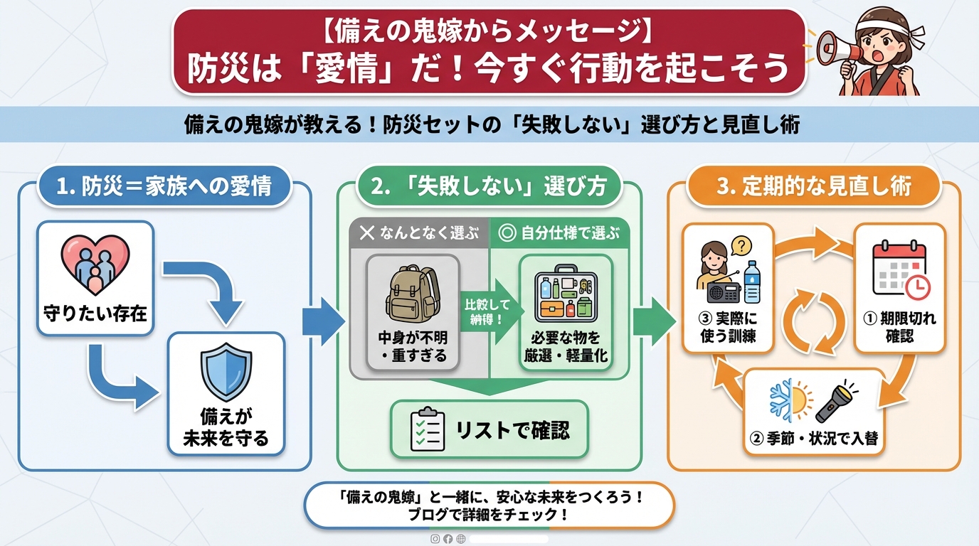 地震対策 【備えの鬼嫁からメッセージ】防災は「愛情」だ！今すぐ行動を起こそう