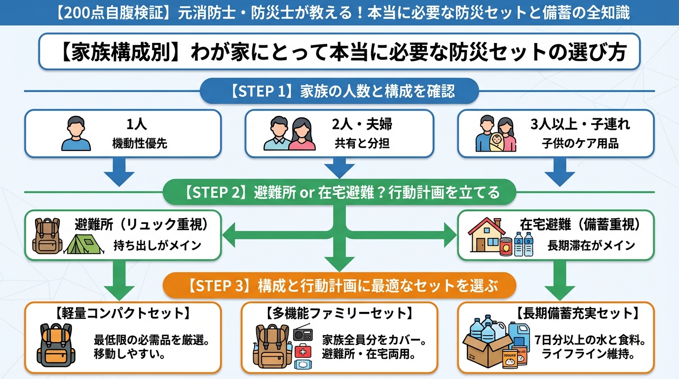 防災グッズ 【家族構成別】わが家にとって本当に必要な防災セットの選び方