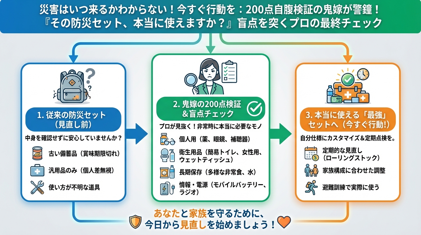 防災グッズ 災害はいつ来るかわからない！今すぐ行動を