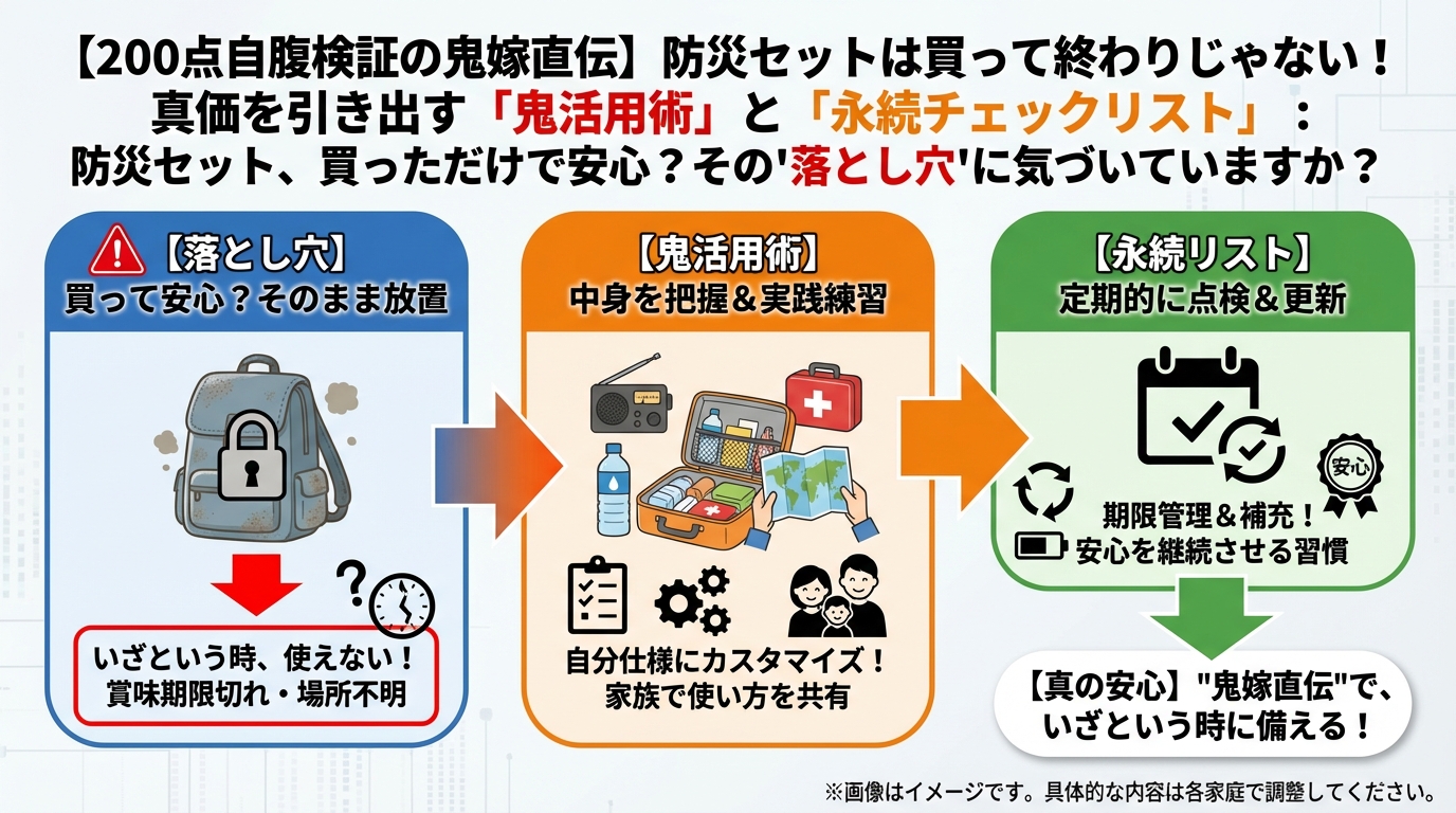 防災グッズ 防災セット、買っただけで安心？その'落とし穴'に気づいていますか？