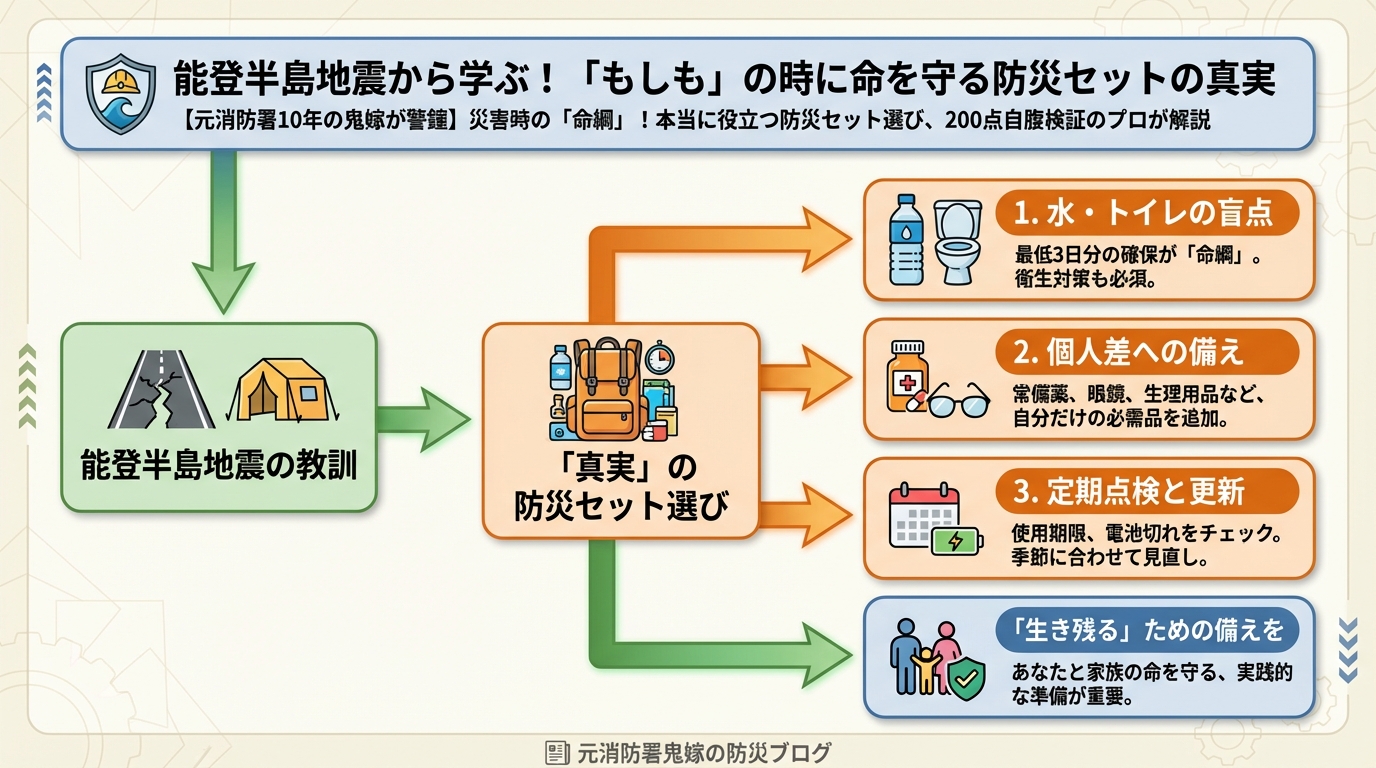 地震対策 能登半島地震から学ぶ！「もしも」の時に命を守る防災セットの真実