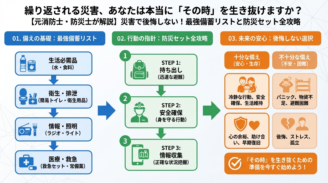備蓄 繰り返される災害、あなたは本当に「その時」を生き抜けますか？