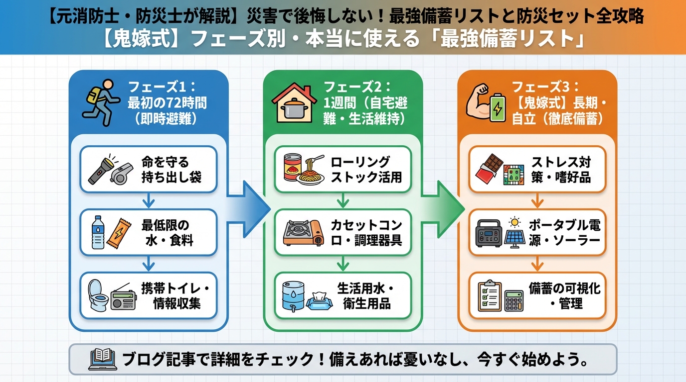備蓄 【鬼嫁式】フェーズ別・本当に使える「最強備蓄リスト」