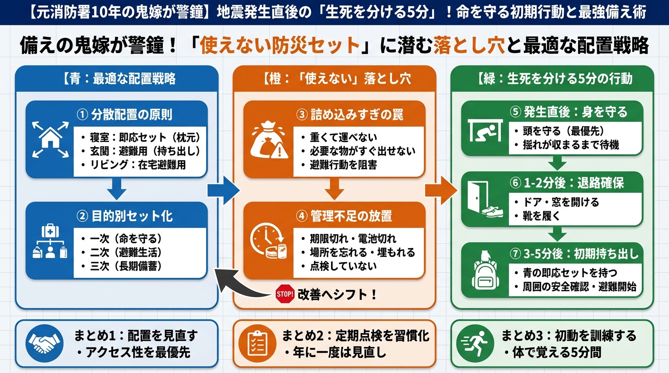 地震対策 備えの鬼嫁が警鐘！「使えない防災セット」に潜む落とし穴と最適な配置戦略