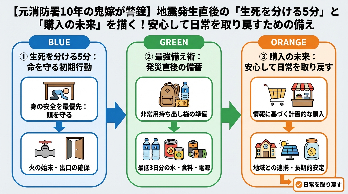 地震対策 災害後の「購入の未来」を描く！安心して日常を取り戻すための備え