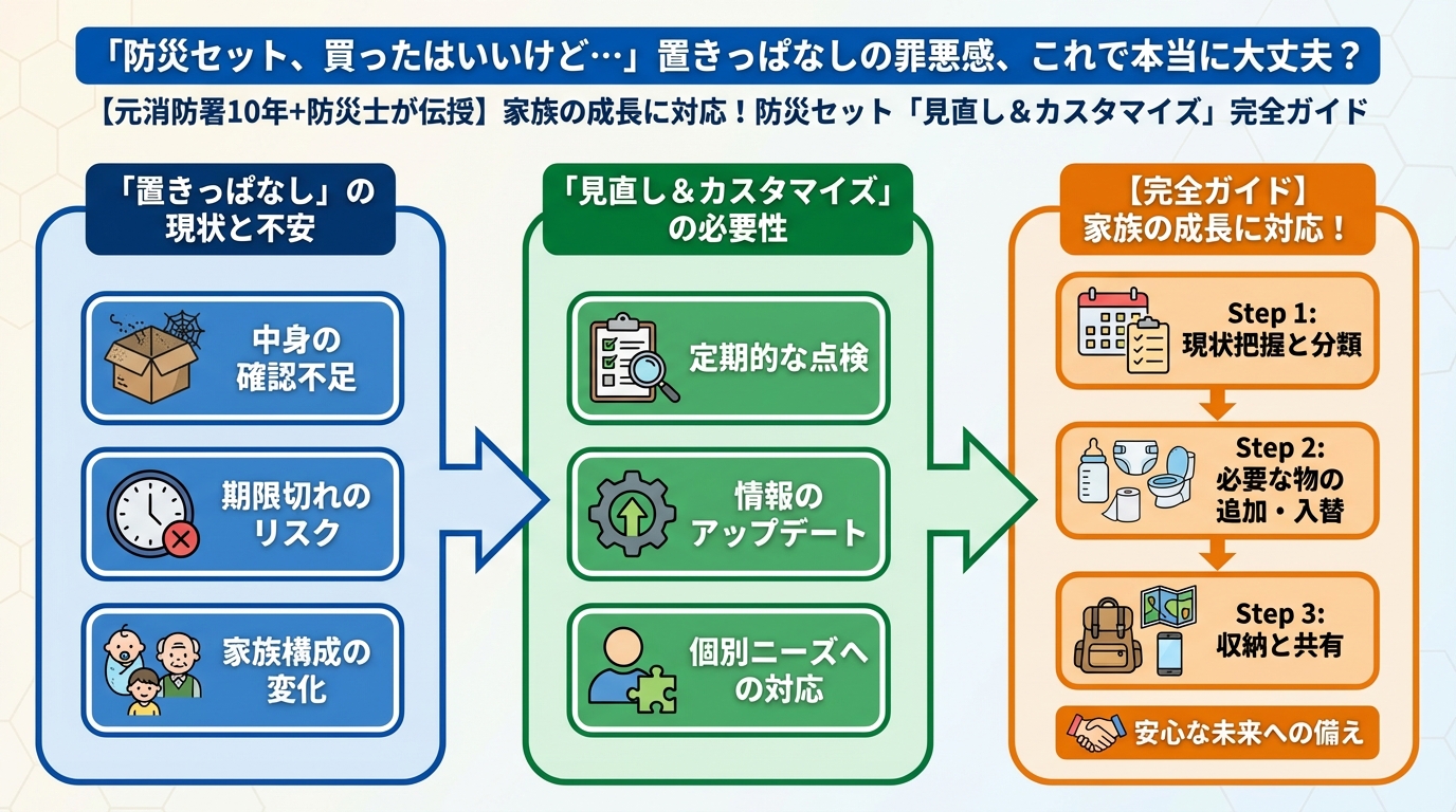 防災グッズ 「防災セット、買ったはいいけど…」置きっぱなしの罪悪感、これで本当に大丈夫？