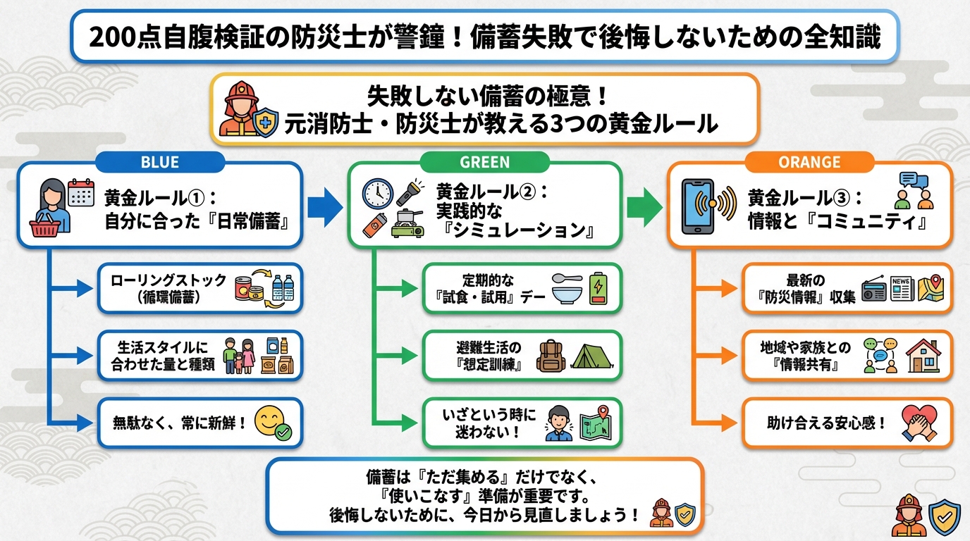 備蓄 失敗しない備蓄の極意！元消防士・防災士が教える3つの黄金ルール