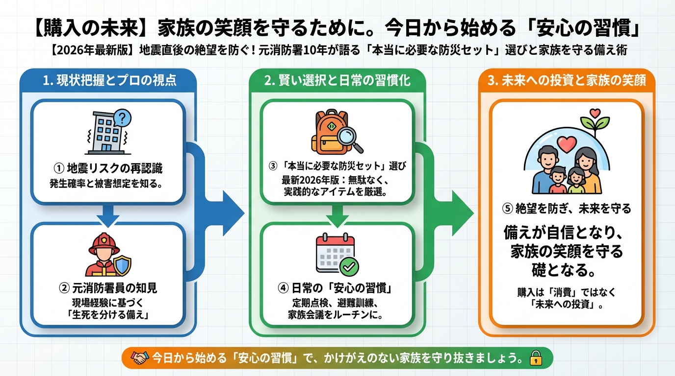 地震対策 【購入の未来】家族の笑顔を守るために。今日から始める「安心の習慣」