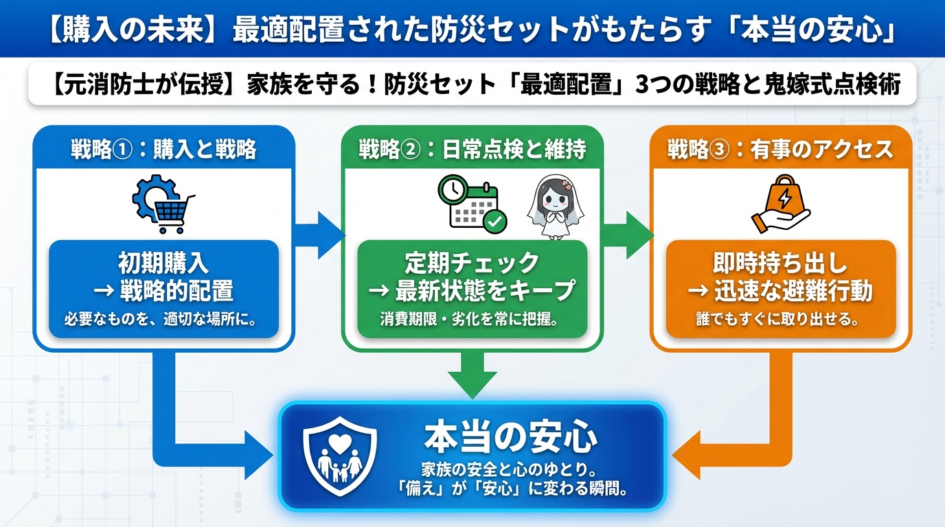 地震対策 【購入の未来】最適配置された防災セットがもたらす「本当の安心」