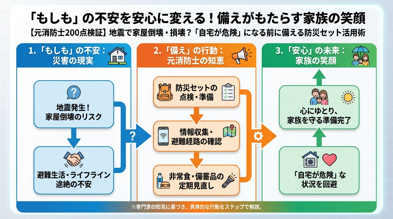 地震対策 「もしも」の不安を安心に変える！備えがもたらす家族の笑顔