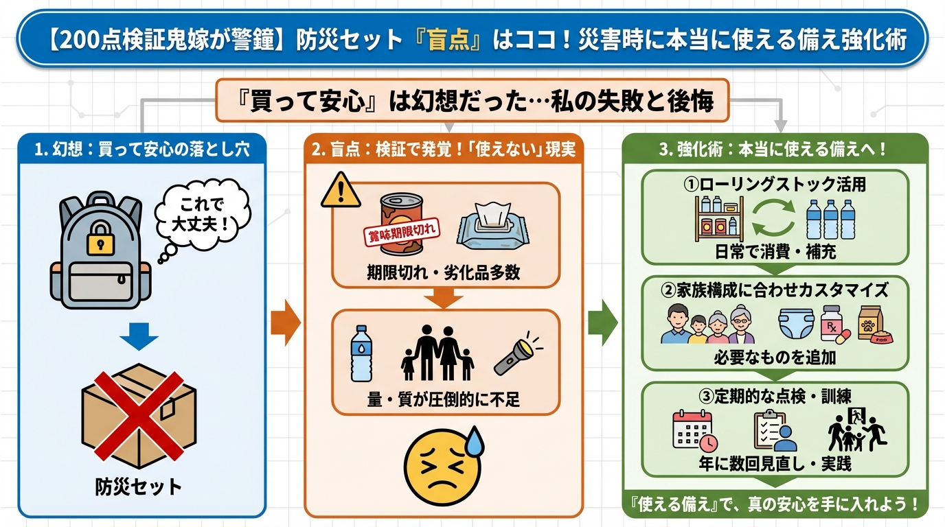 防災グッズ 『買って安心』は幻想だった…私の失敗と後悔