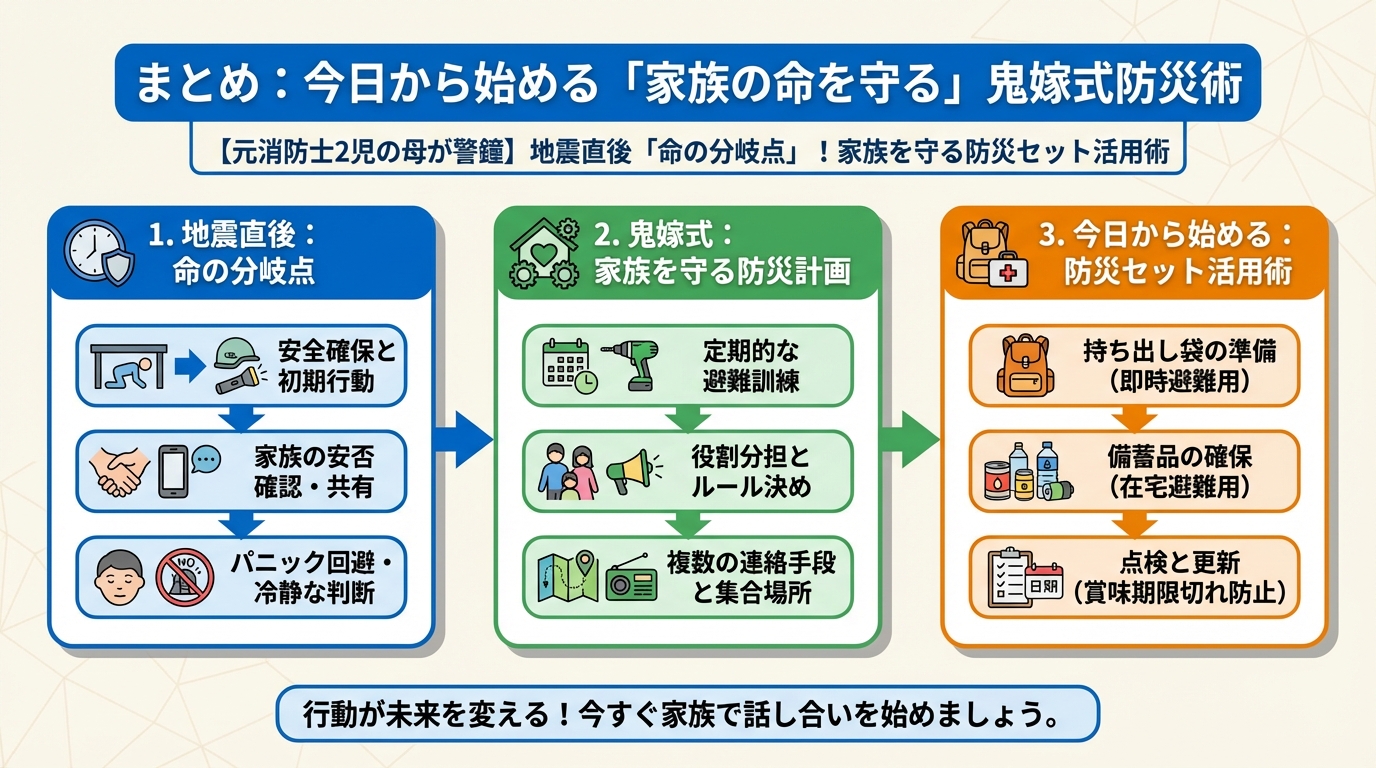 地震対策 まとめ：今日から始める「家族の命を守る」鬼嫁式防災術