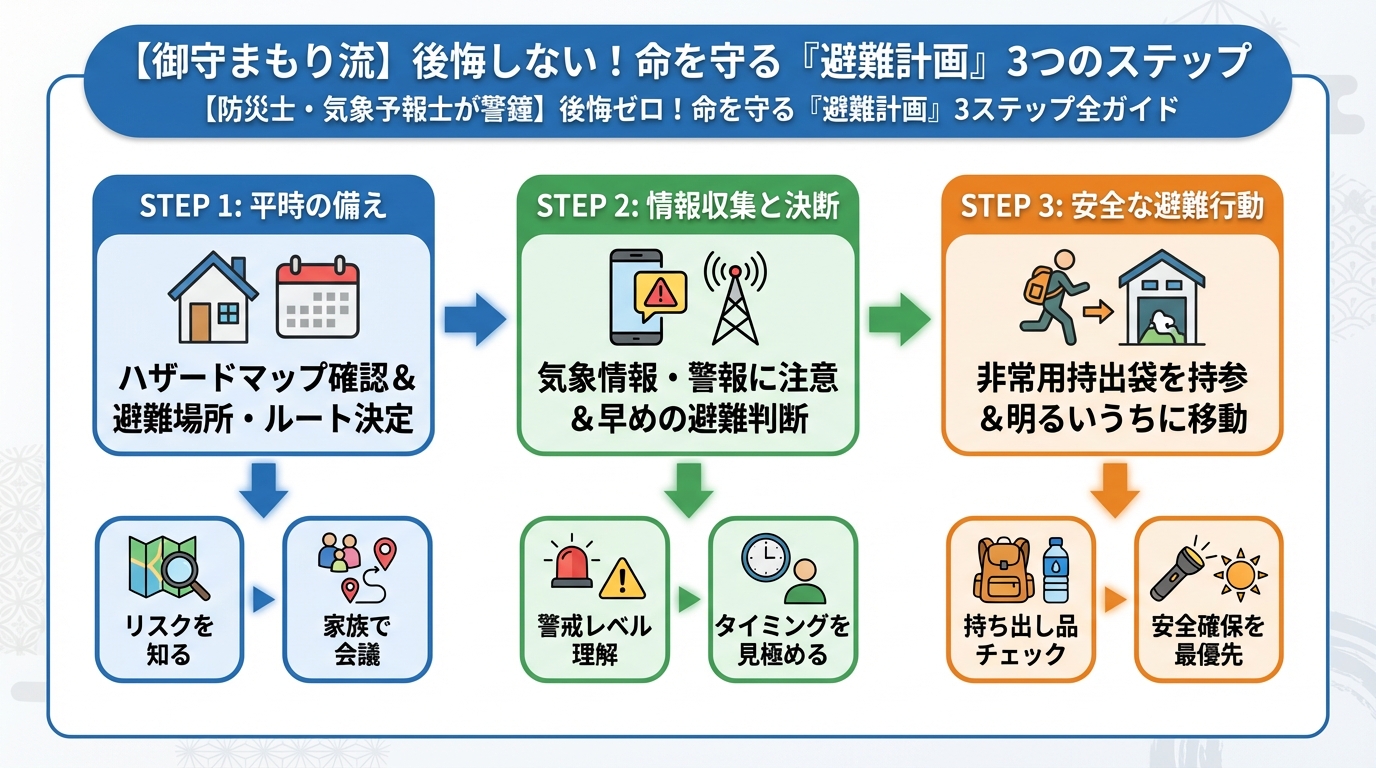 避難計画 【御守まもり流】後悔しない！命を守る『避難計画』3つのステップ
