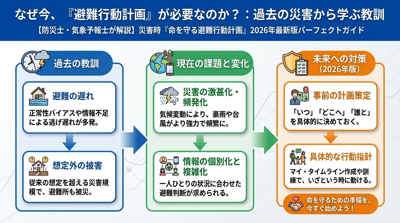 避難計画 なぜ今、『避難行動計画』が必要なのか？：過去の災害から学ぶ教訓