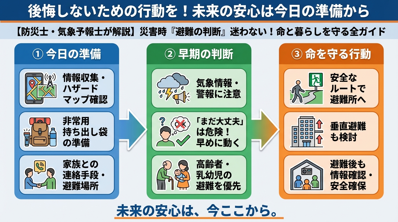 避難計画 後悔しないための行動を！未来の安心は今日の準備から