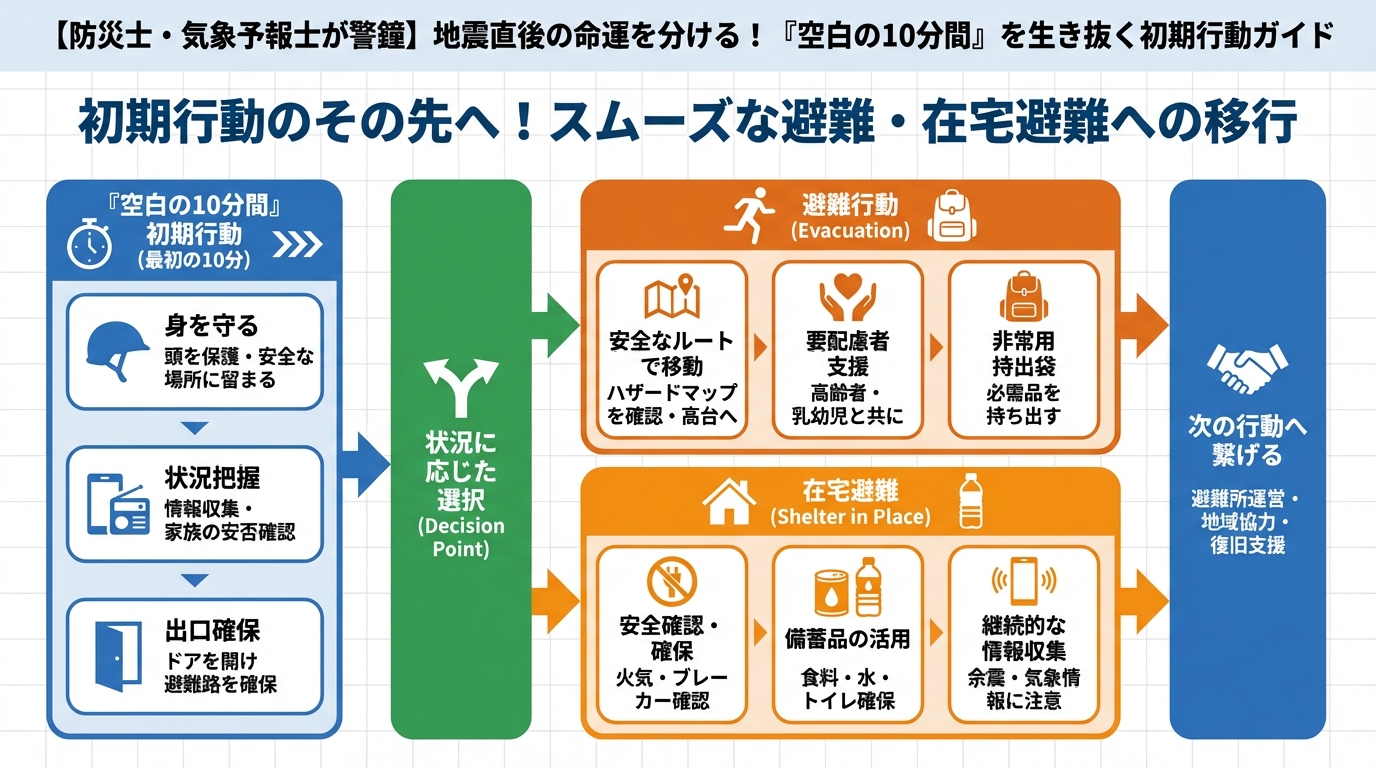 地震対策 初期行動のその先へ！スムーズな避難・在宅避難への移行