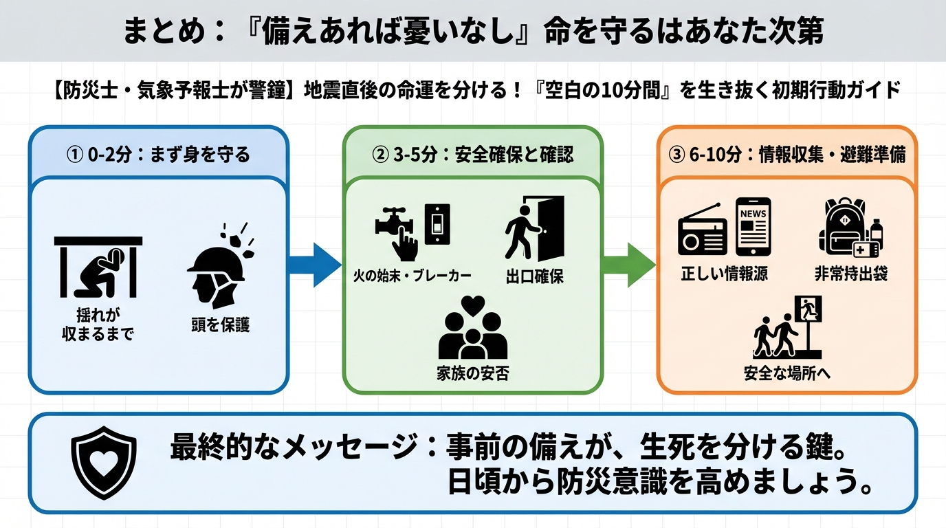 地震対策 まとめ：『備えあれば憂いなし』命を守るはあなた次第