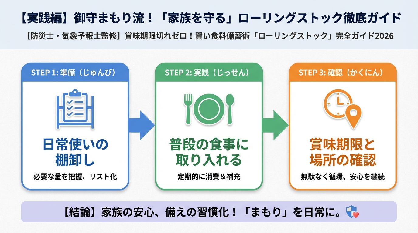 備蓄 【実践編】御守まもり流！「家族を守る」ローリングストック徹底ガイド