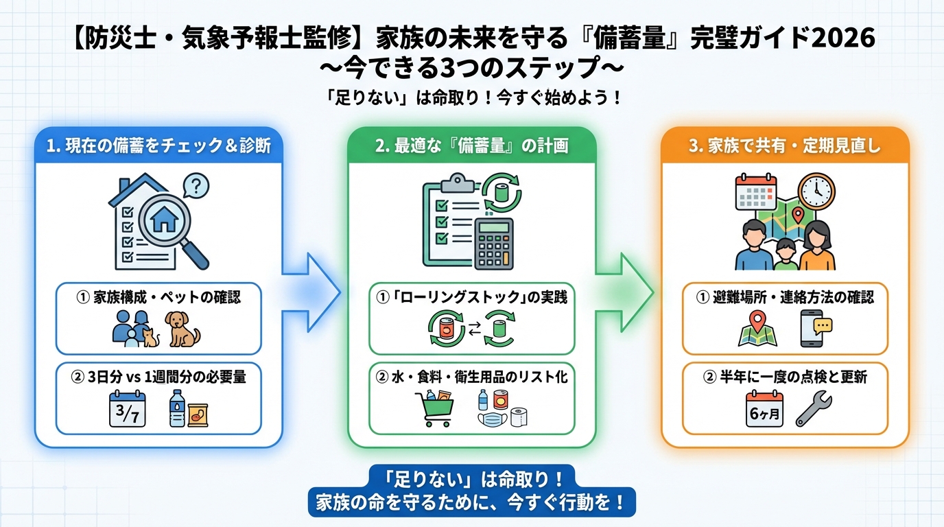 備蓄 家族の未来を守るために、今できること