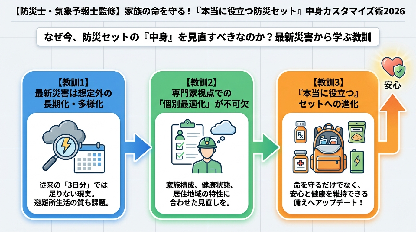 防災グッズ なぜ今、防災セットの『中身』を見直すべきなのか？最新災害から学ぶ教訓