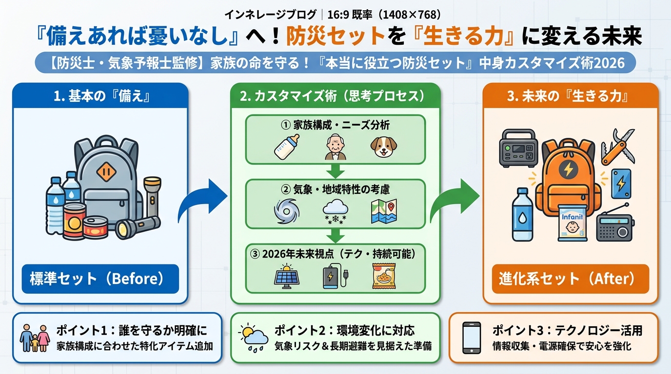 防災グッズ 『備えあれば憂いなし』へ！防災セットを『生きる力』に変える未来