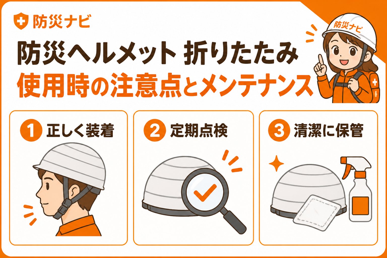 防災グッズ 防災ヘルメット折りたたみ使用時の注意点とメンテナンス