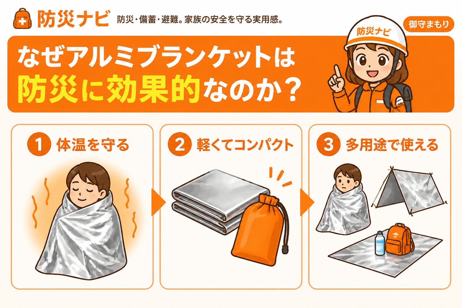 防災グッズ なぜアルミブランケットは防災に効果的なのか？