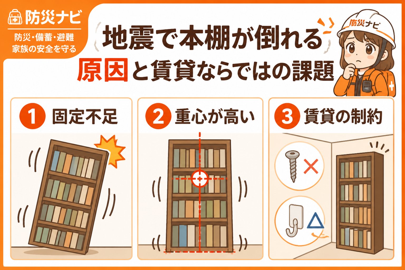 地震対策 地震で本棚が倒れる原因と賃貸ならではの課題