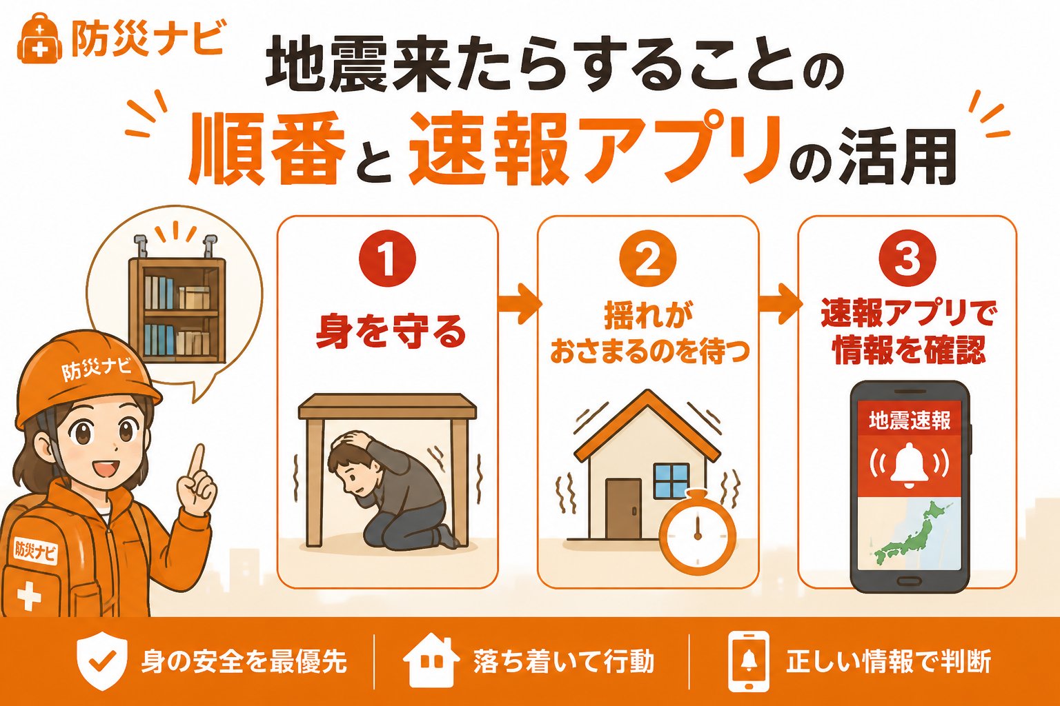 地震対策 地震来たらすることの順番と速報アプリの活用
