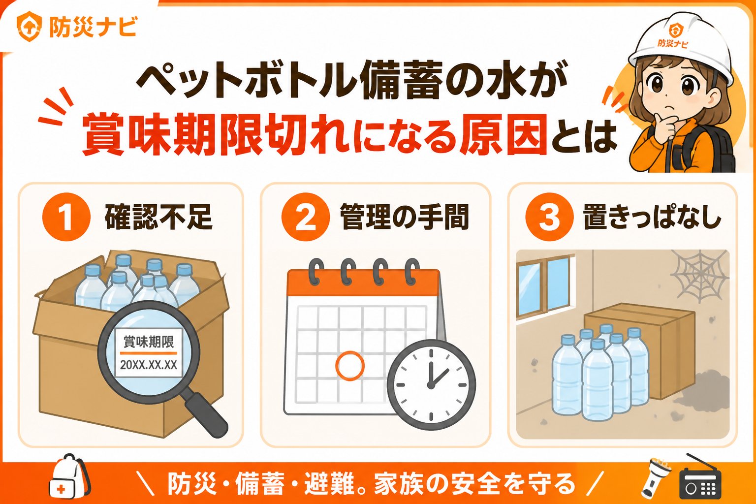 備蓄 ペットボトル備蓄の水が賞味期限切れになる原因とは