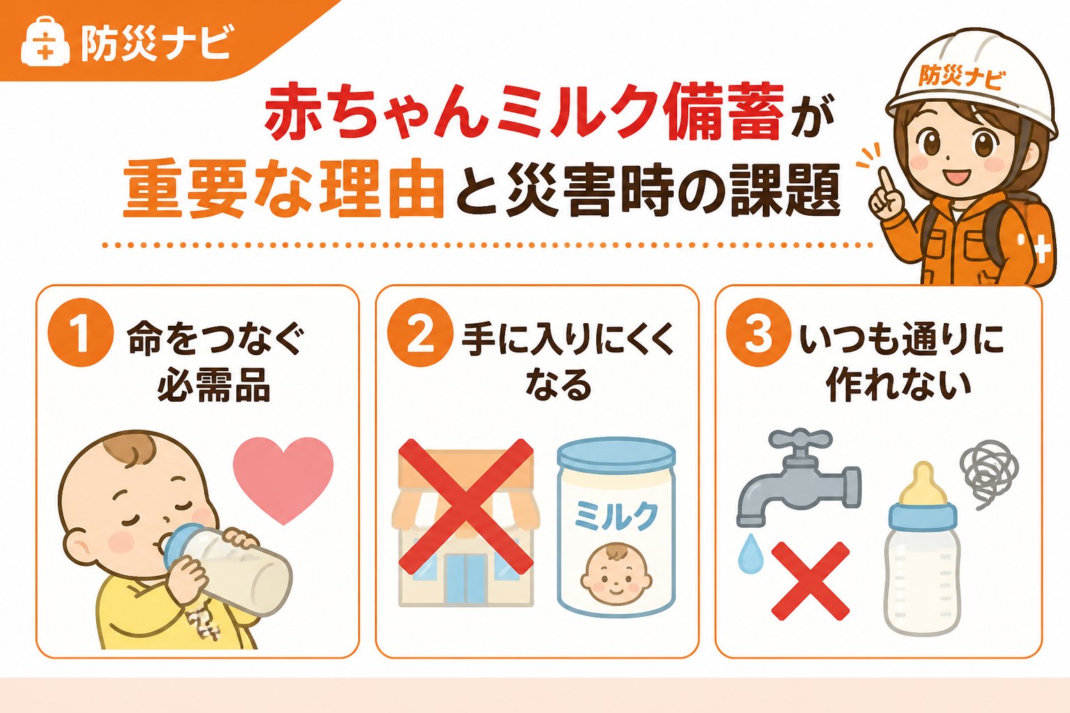 備蓄 1. 赤ちゃんミルク備蓄が重要な理由と災害時の課題