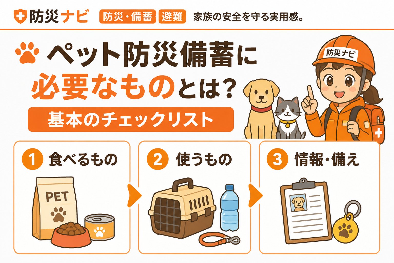 備蓄 ペット防災備蓄に必要なものとは？基本のチェックリスト