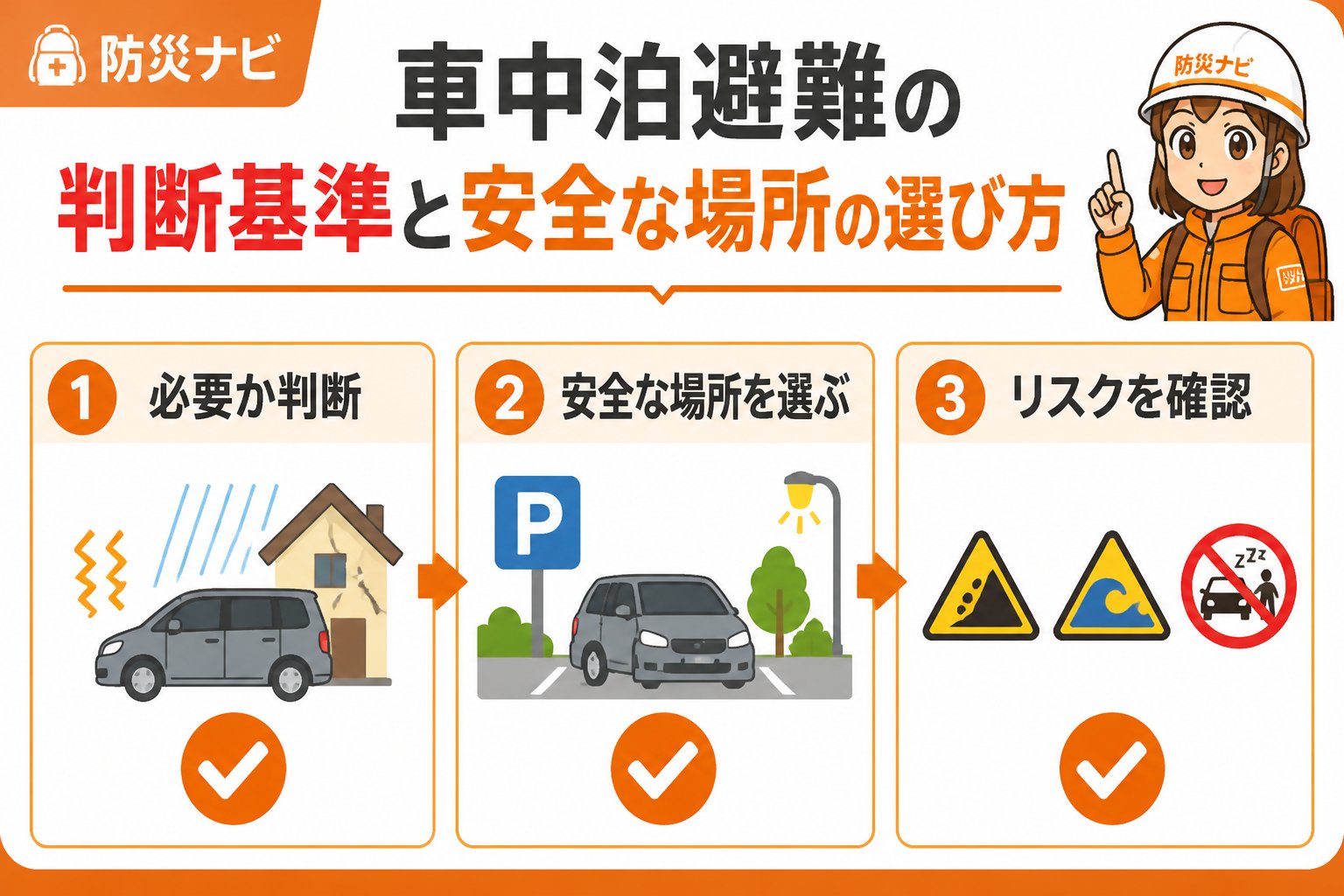 避難計画 車中泊避難の判断基準と安全な場所の選び方