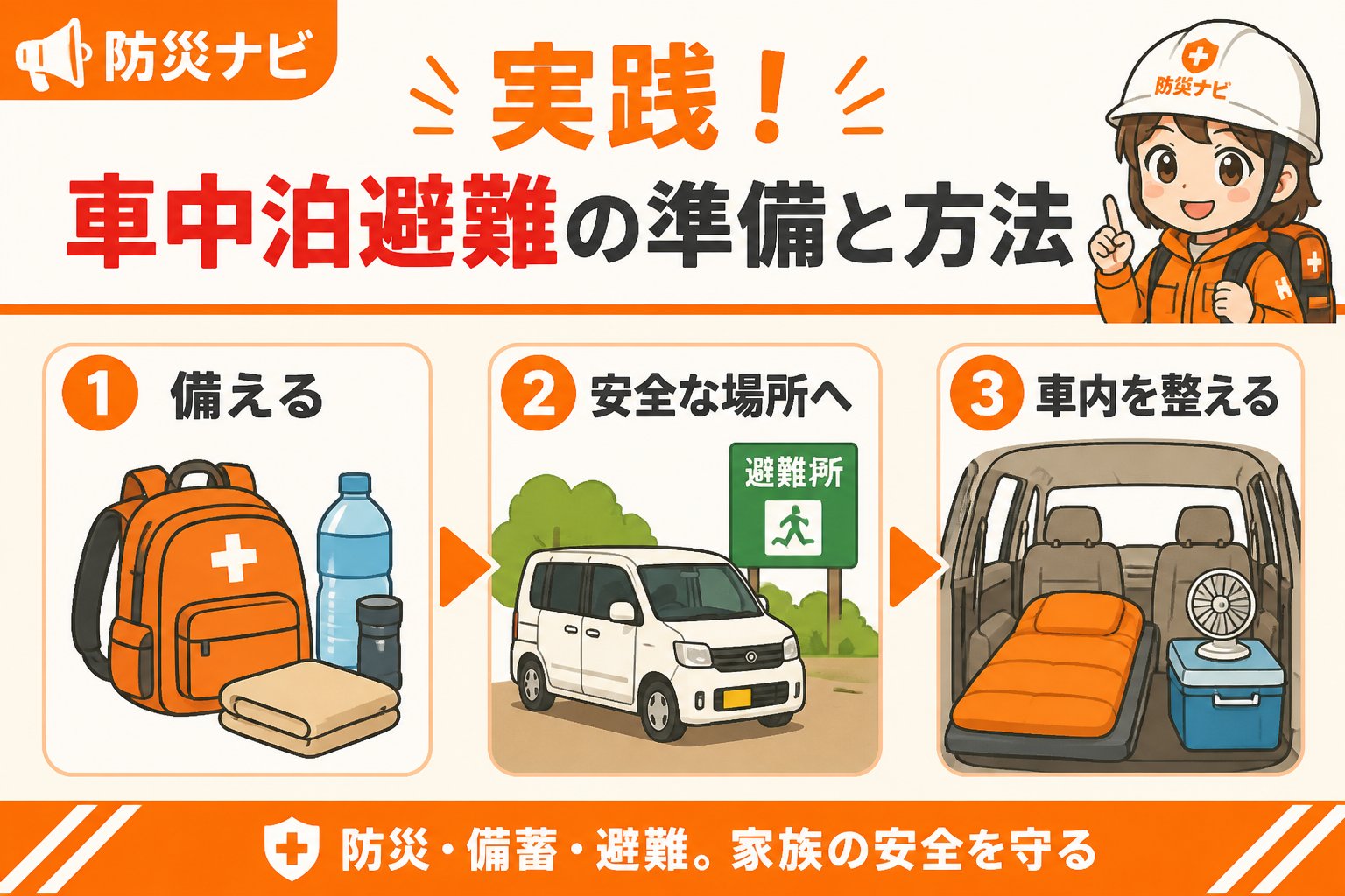 避難計画 実践！車中泊避難の準備と方法