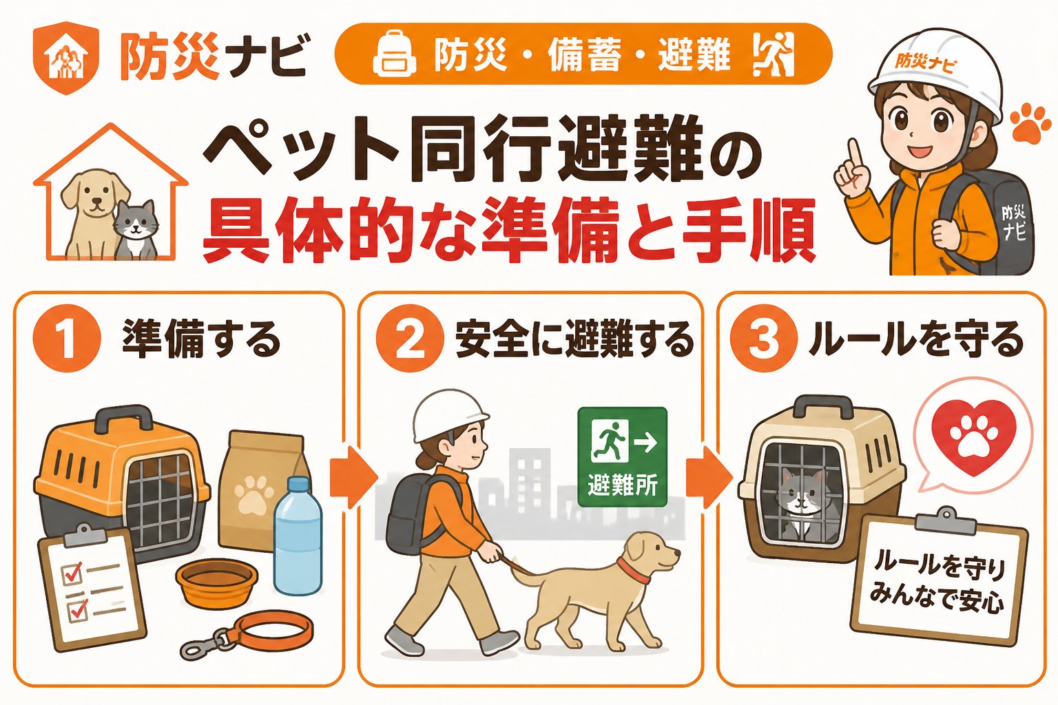 避難計画 ペット同行避難の具体的な準備と手順