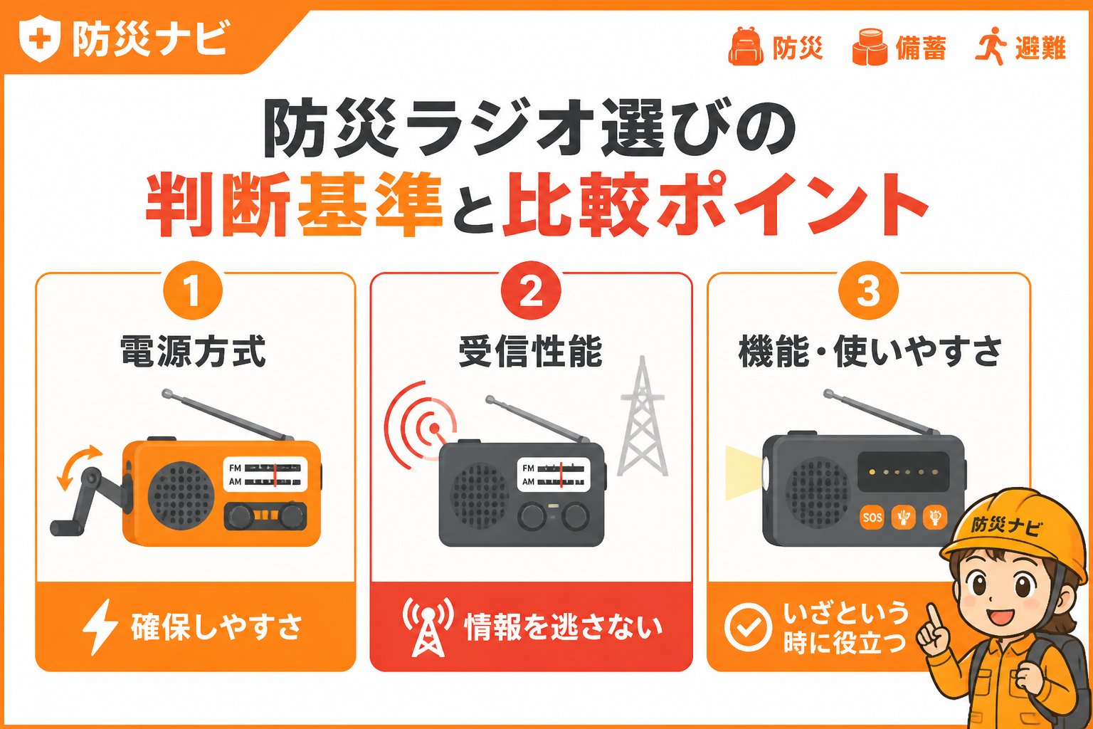 防災グッズ 防災ラジオ選びの判断基準と比較ポイント