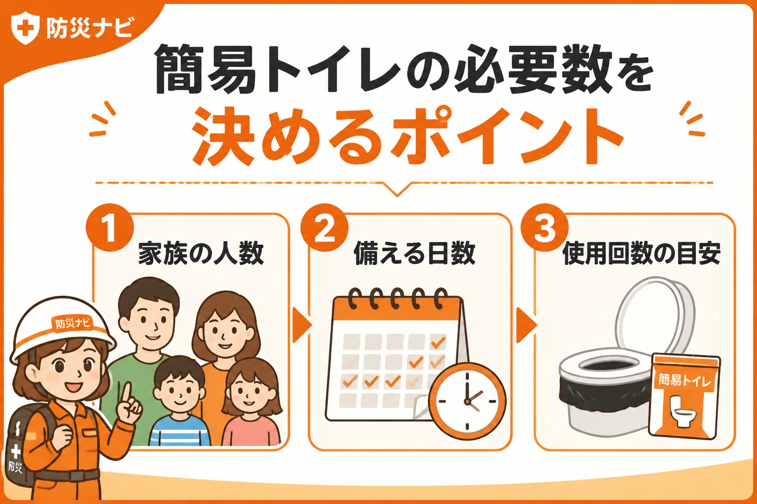 防災グッズ 簡易トイレの必要数を決めるポイント