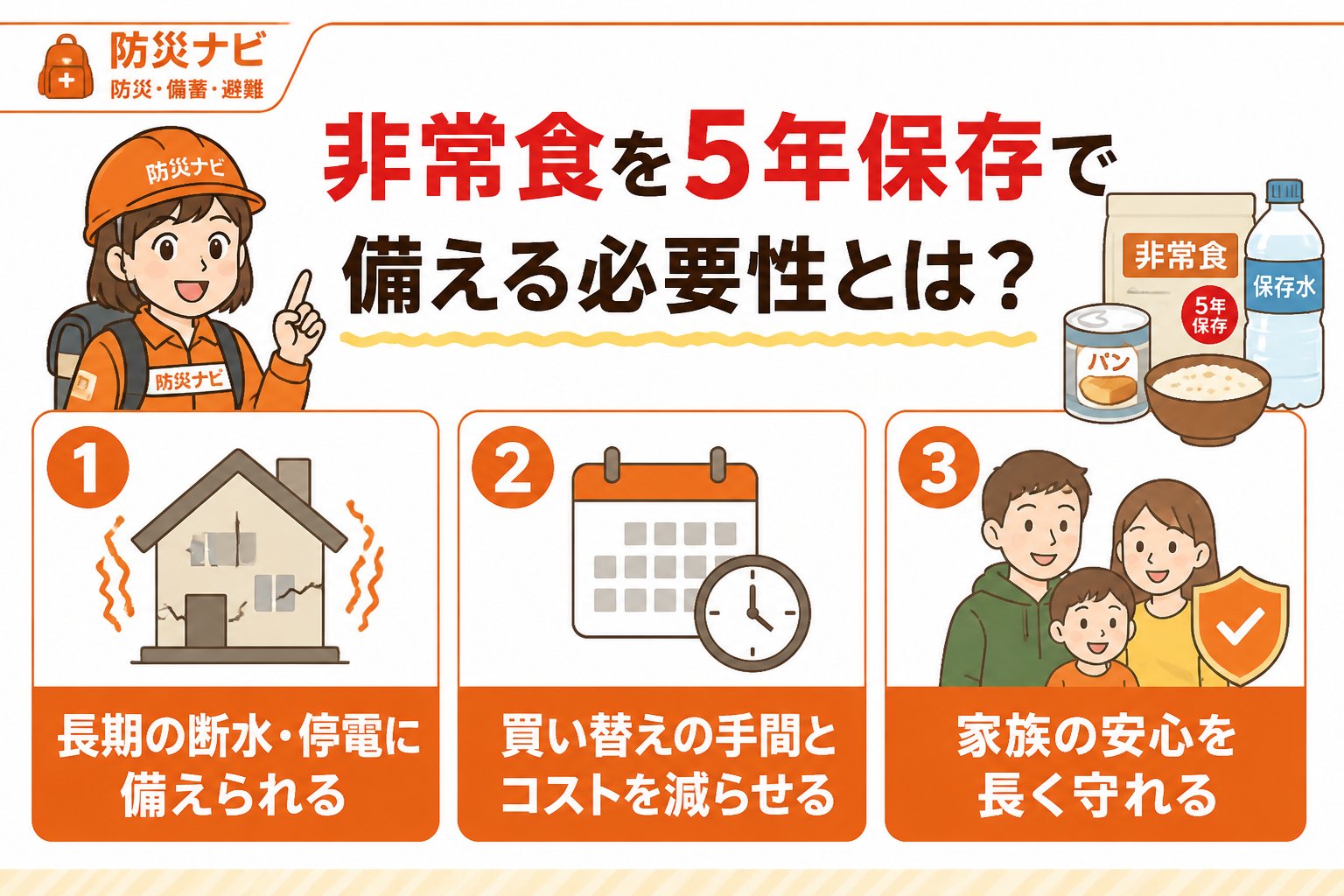 備蓄 非常食を5年保存で備える必要性とは？