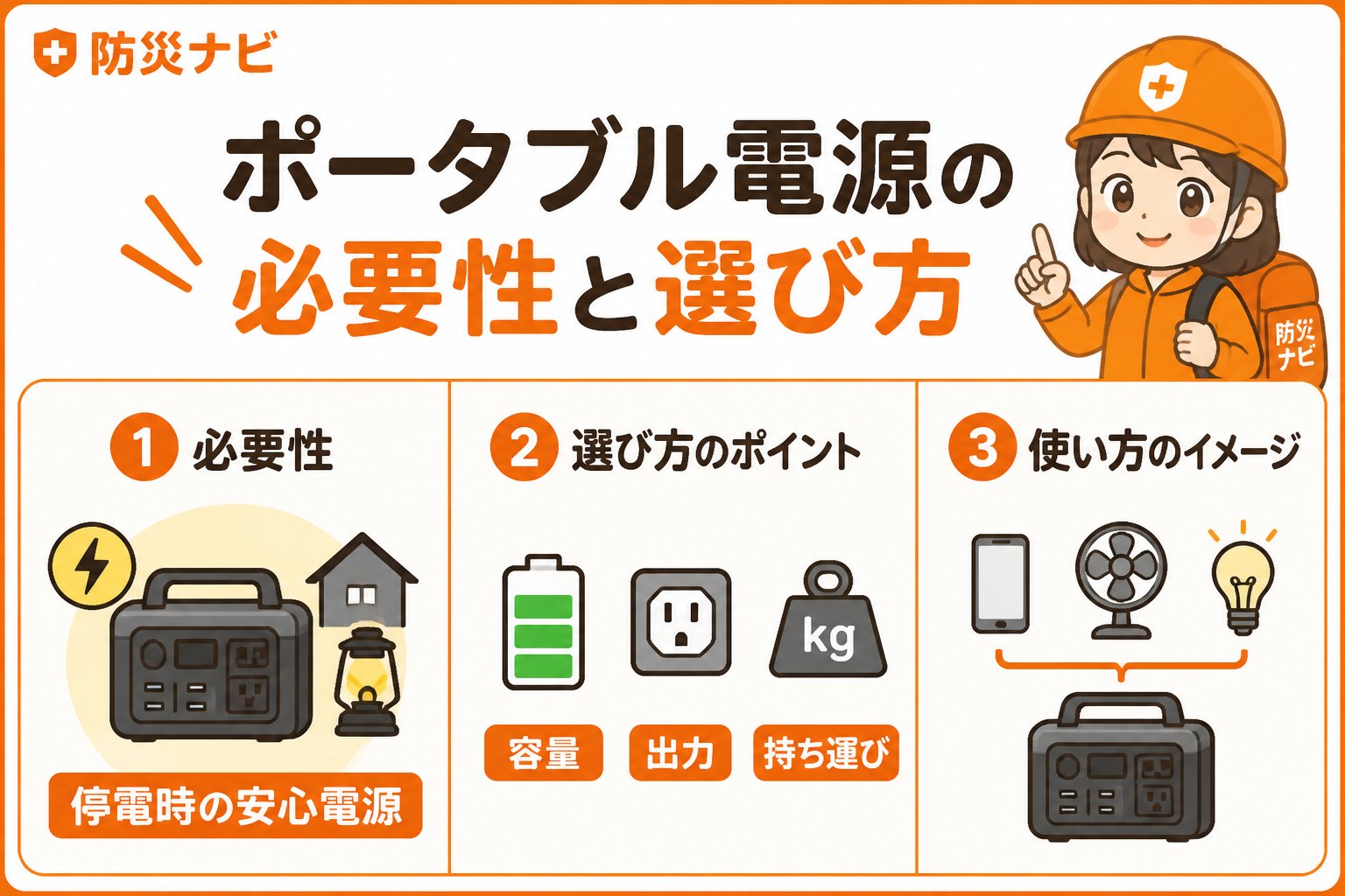 防災グッズ ポータブル電源の必要性と選び方