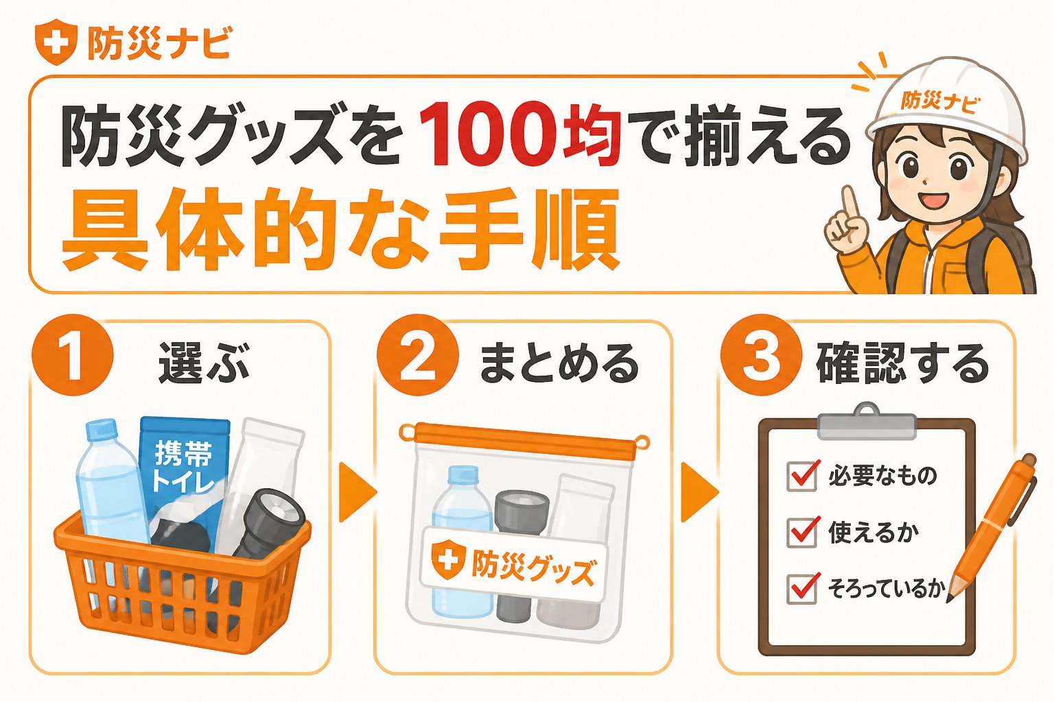 防災グッズ 防災グッズ100均で揃える具体的な手順