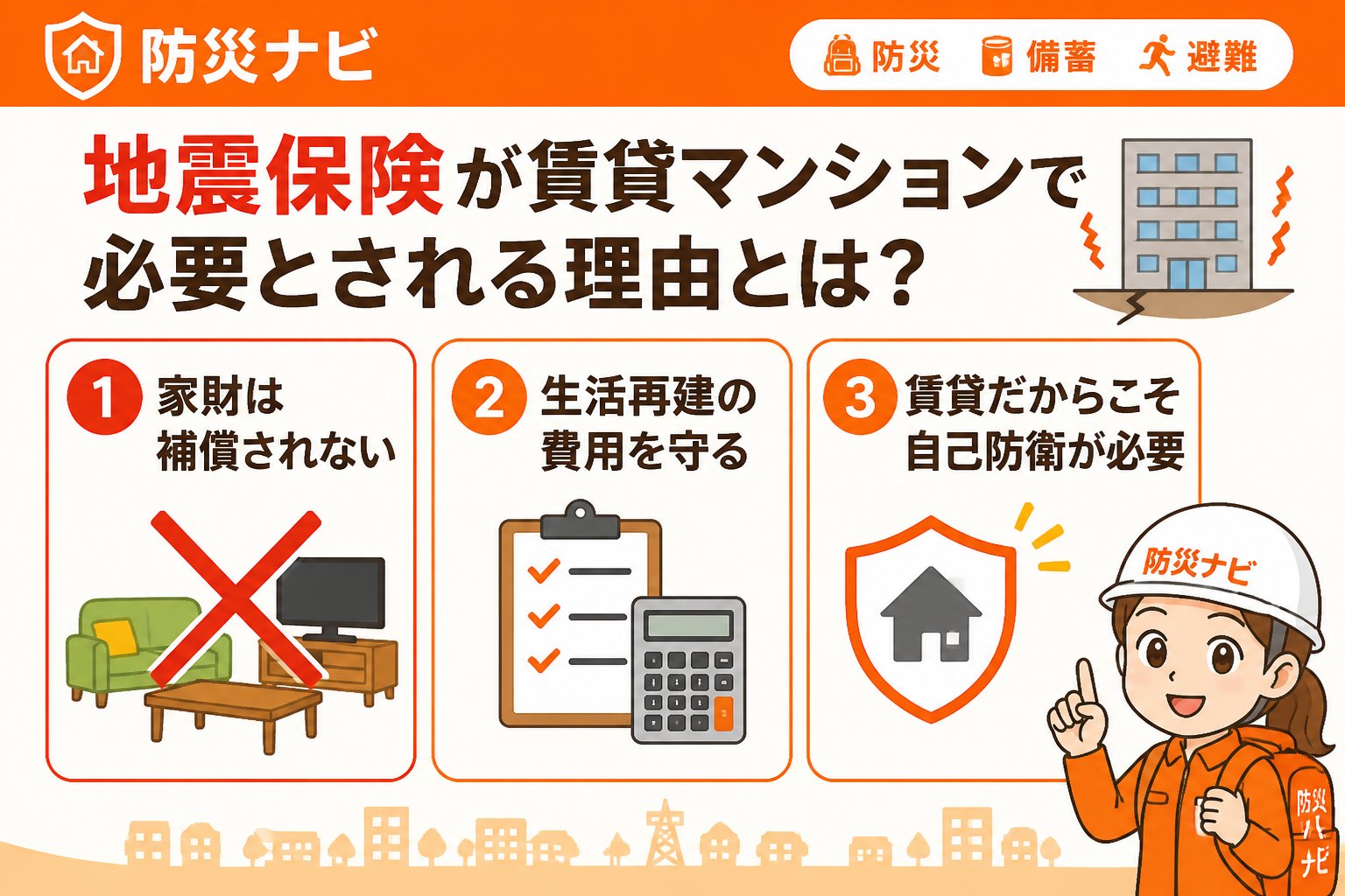 地震対策 地震保険が賃貸マンションで必要とされる理由とは？