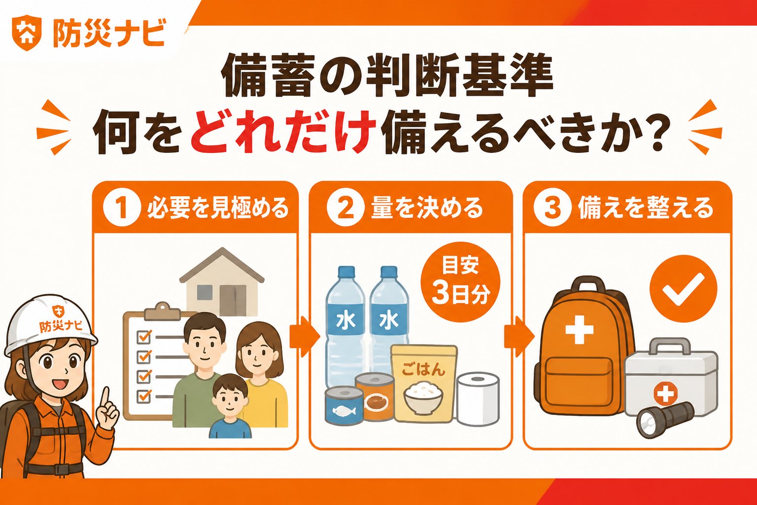 備蓄 備蓄の判断基準｜何をどれだけ備えるべきか？