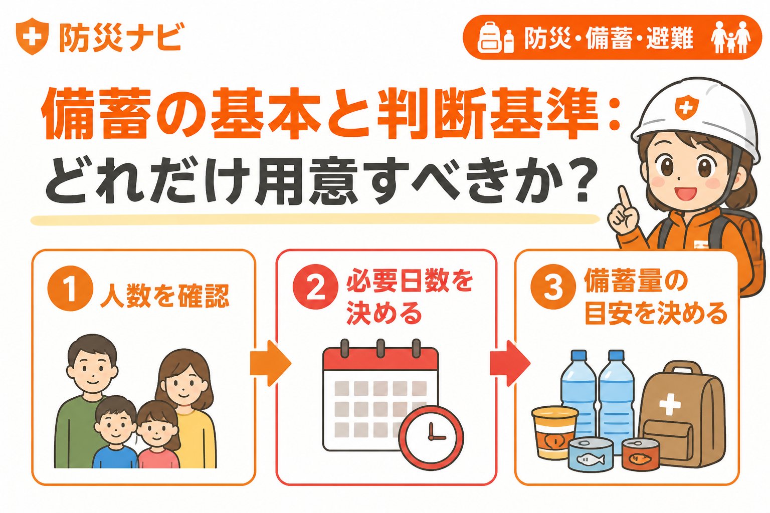 備蓄 備蓄の基本と判断基準:どれだけ用意すべきか?