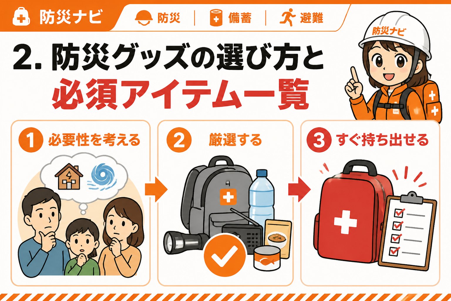 防災グッズ 2. 防災グッズの選び方と必須アイテム一覧