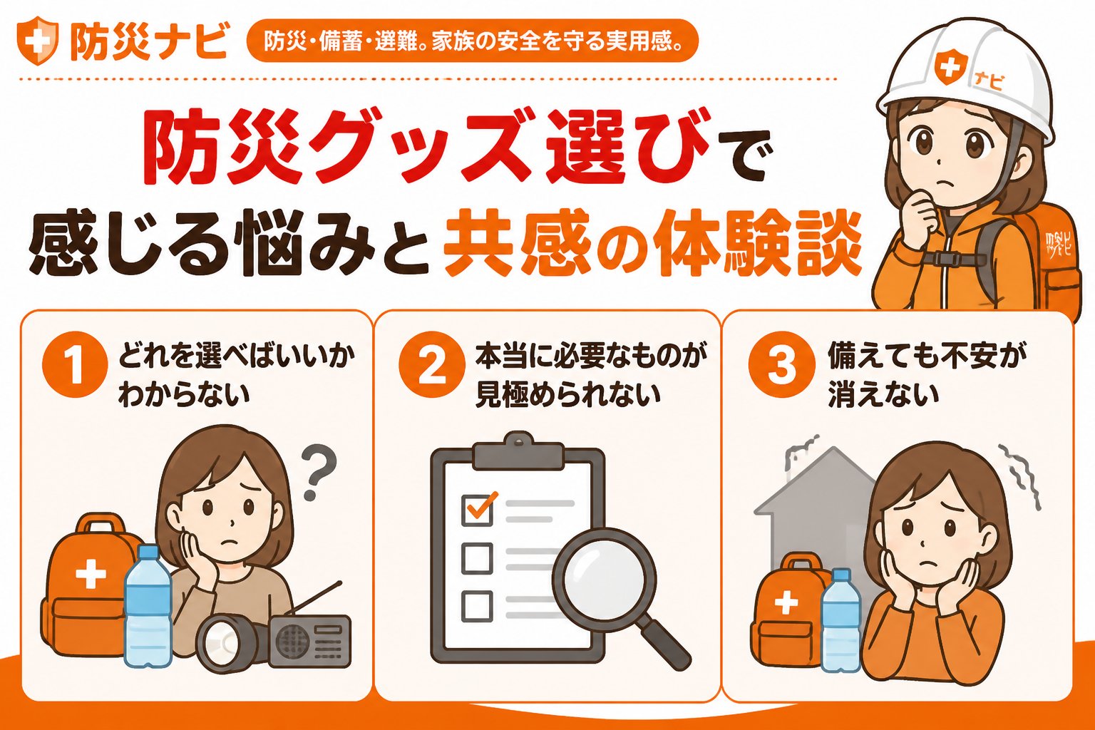防災グッズ 防災グッズ選びで感じる悩みと共感の体験談